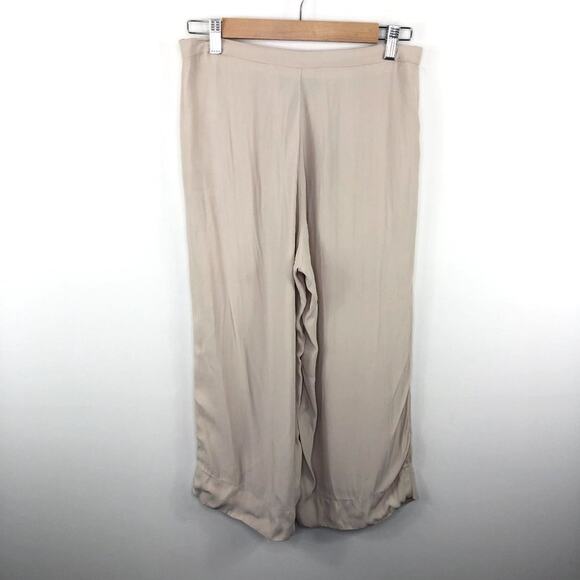 Reformation Tan Pleated High-Rise Wide Leg Pants Womens Size S - Picture 5 of 7